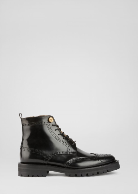 Versace Lace Up Läder Brogue Stövlar Herr - 506379OUQ